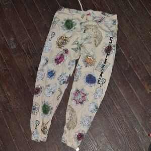 Supreme Jewels Print Joggers Cream - Multicolor